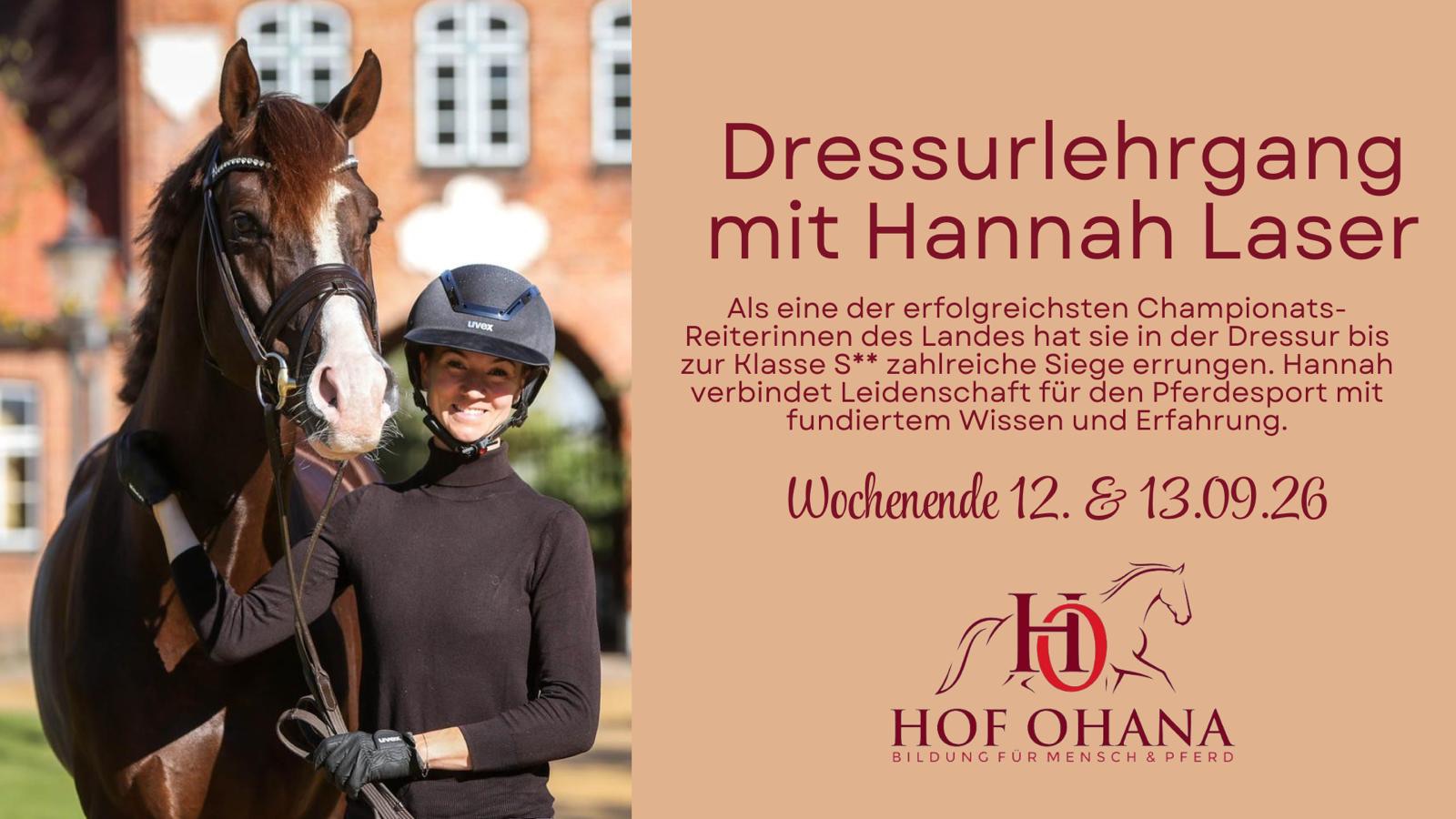 Dressurlehrgang mit Hannah Laser